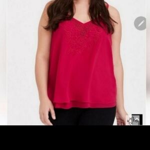 NWOT TORRID 2 Sophie Chiffon Embroidered Swing Cami